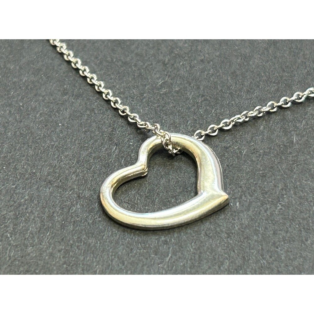 Sterling Silver Open Heart Pendant Necklace with 18" Silver Chain - Picture 3 of 9